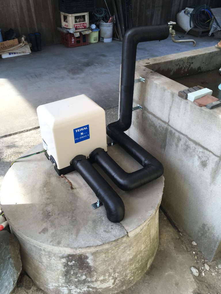 不具合のあった井戸ポンプをテラル製の浅井戸自動ポンプに交換したリフォーム（いわき市）